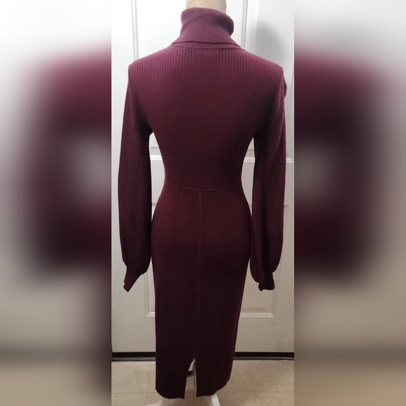 NY & Co. Eva Mendes Burgundy Sweater Dress with Dolman Sleeves Size S - Picture 4 of 8